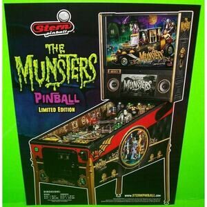 The Munsters Pinball FLYER Limited Original Horror Vintage Gothic Spooky Fun